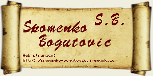 Spomenko Bogutović vizit kartica
